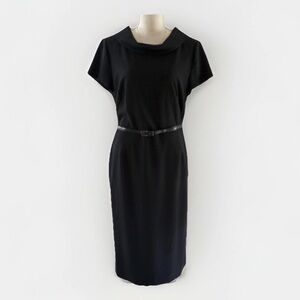 Madison‎ Classic Black Dress with Belt Size 12